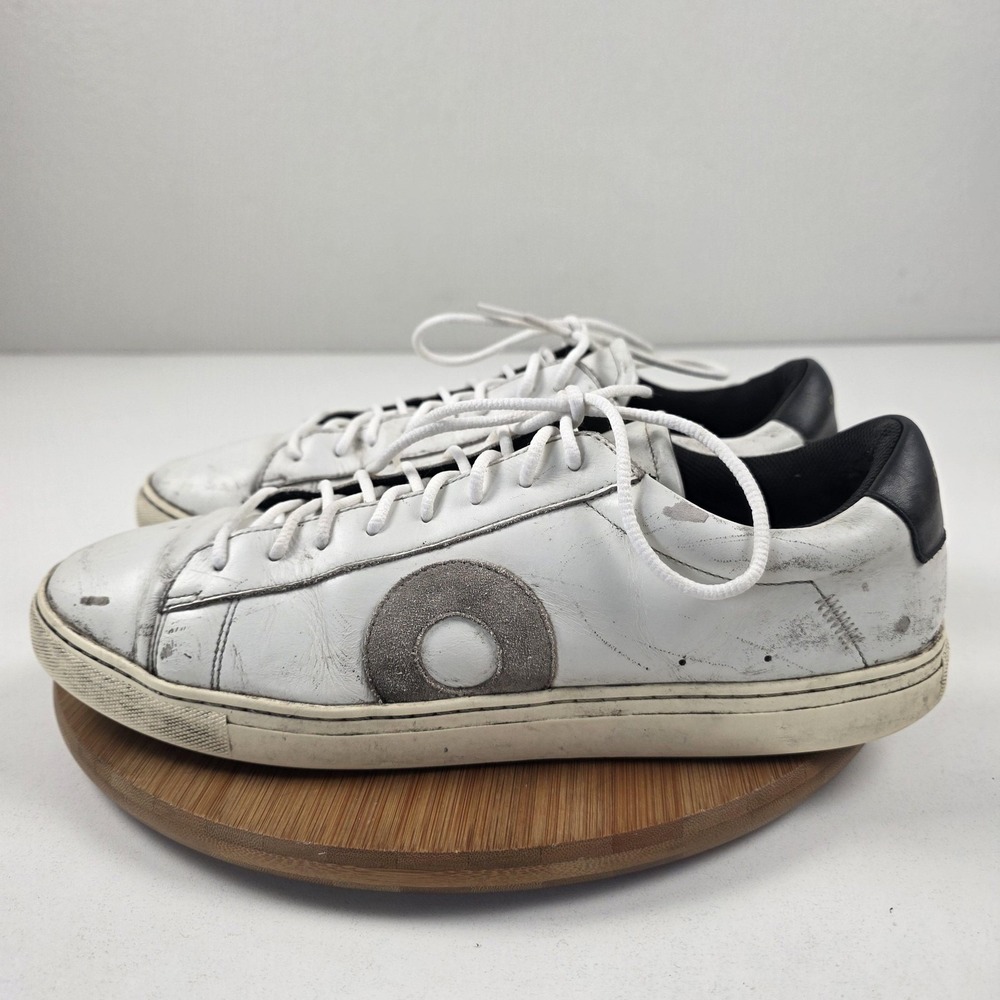 Oliver Cabell Shoes Mens Size 13 White Leather Low Top Casual Sneakers Logo